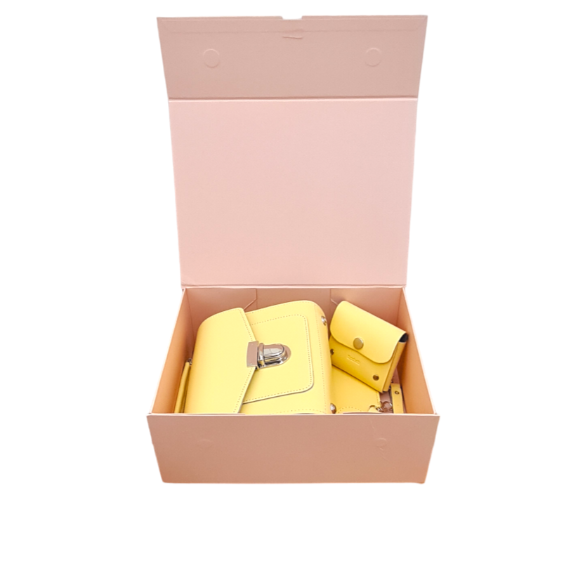 Handmade Leather Sugarcube Plus Collection Gift Set - Primrose Yellow-2