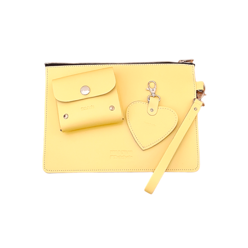 Handmade Leather Sugarcube Plus Collection Gift Set - Primrose Yellow-1