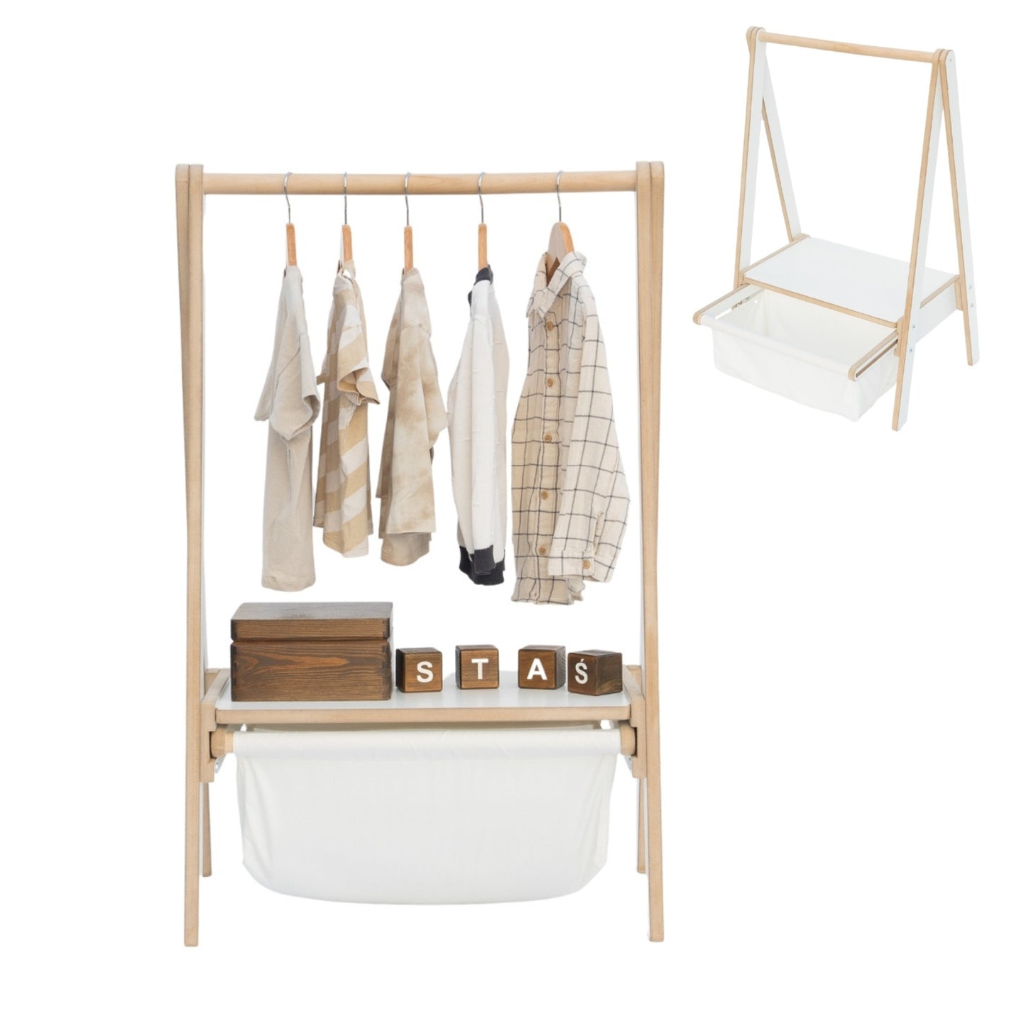 MAMOI® clothes rail for children's room | children's clothes rail children's clothes rack baby | coat rack | children's wardrobe | children's wardrobe-0