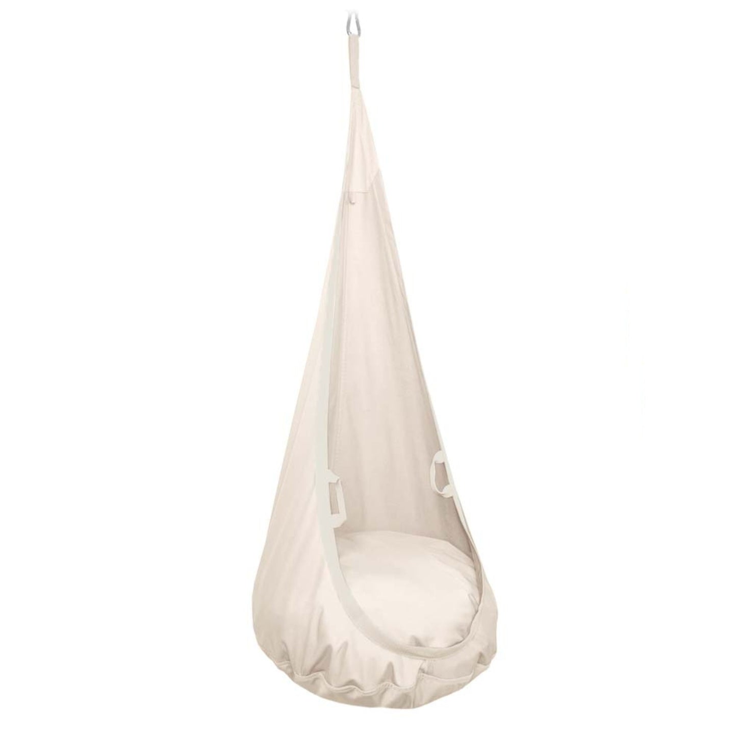 MAMOI® Swing hanging chair Beige, Indoor hammock, Sensory swing seat for bedroom for kids, Child door swinging nest for autism, Garden egg swings for children-0