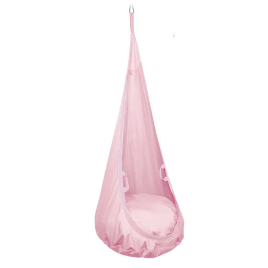 MAMOI® Swing hanging chair Pink, Indoor hammock, Sensory swing seat for bedroom for kids, Child door swinging nest for autism, Garden egg swings for children-0