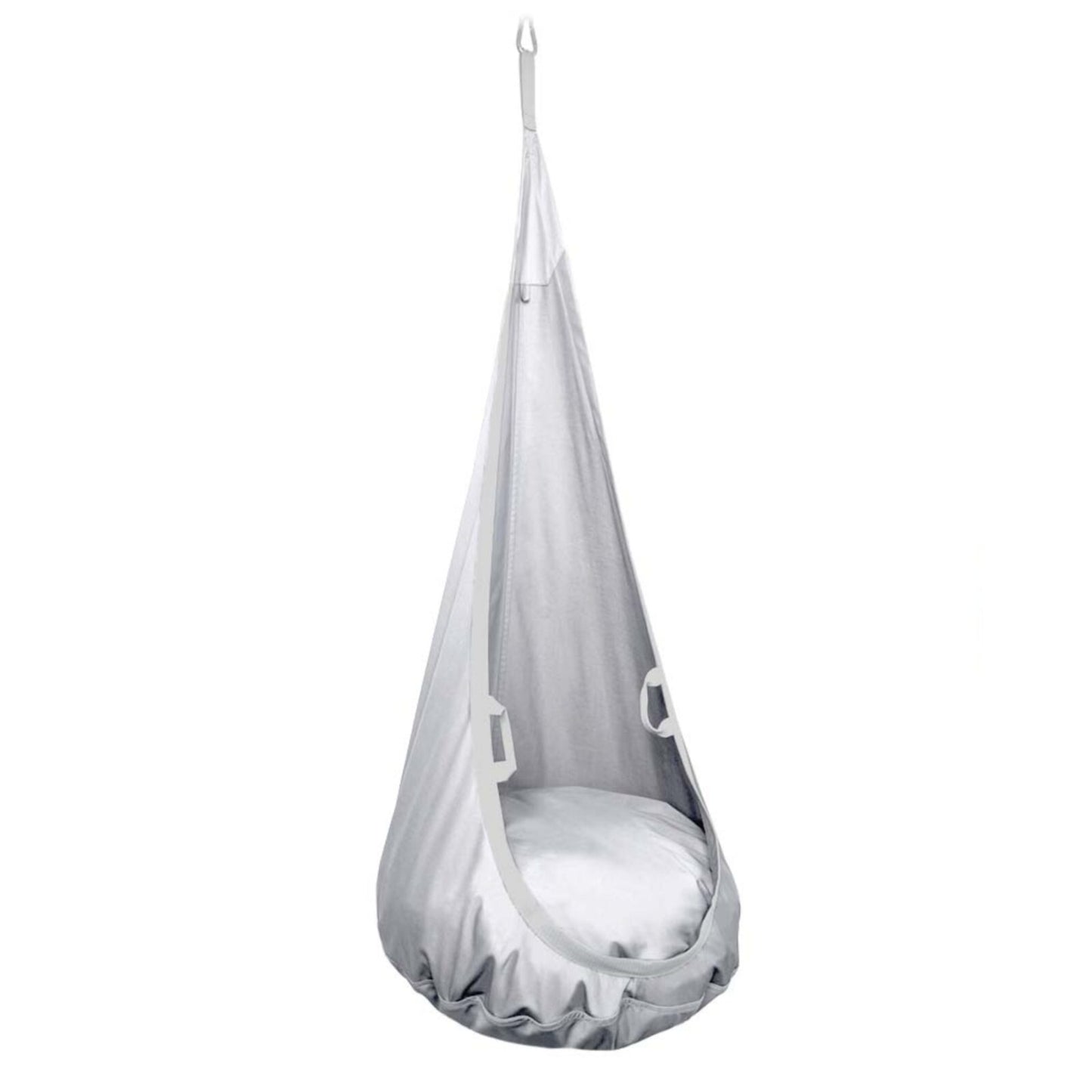 MAMOI® Swing hanging chair Light grey, Indoor hammock, Sensory swing seat for bedroom for kids, Child door swinging nest for autism, Garden egg swings for children-0