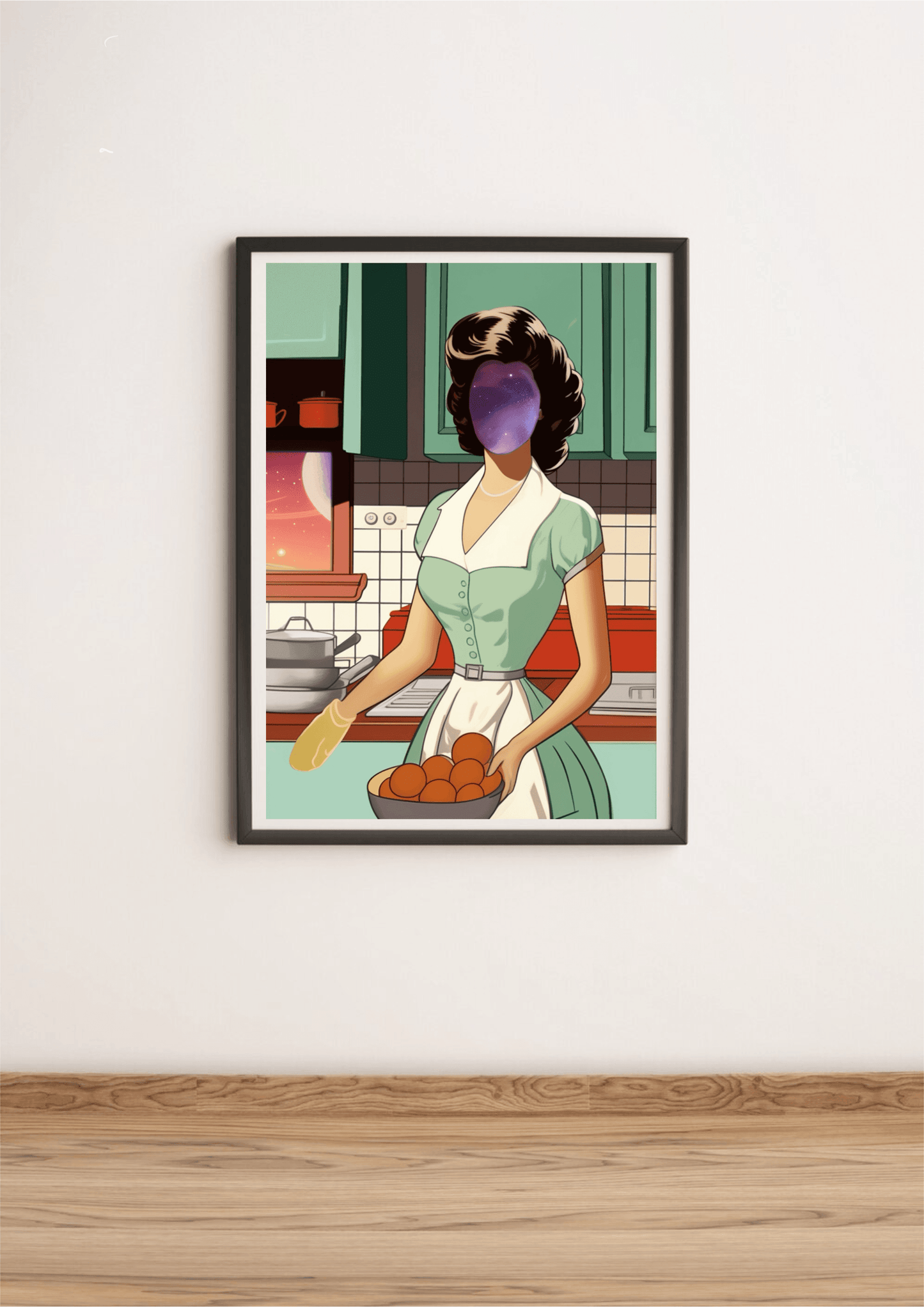Cosmic Homemaker Print | Retro Space Wall Art A3 A4 A5