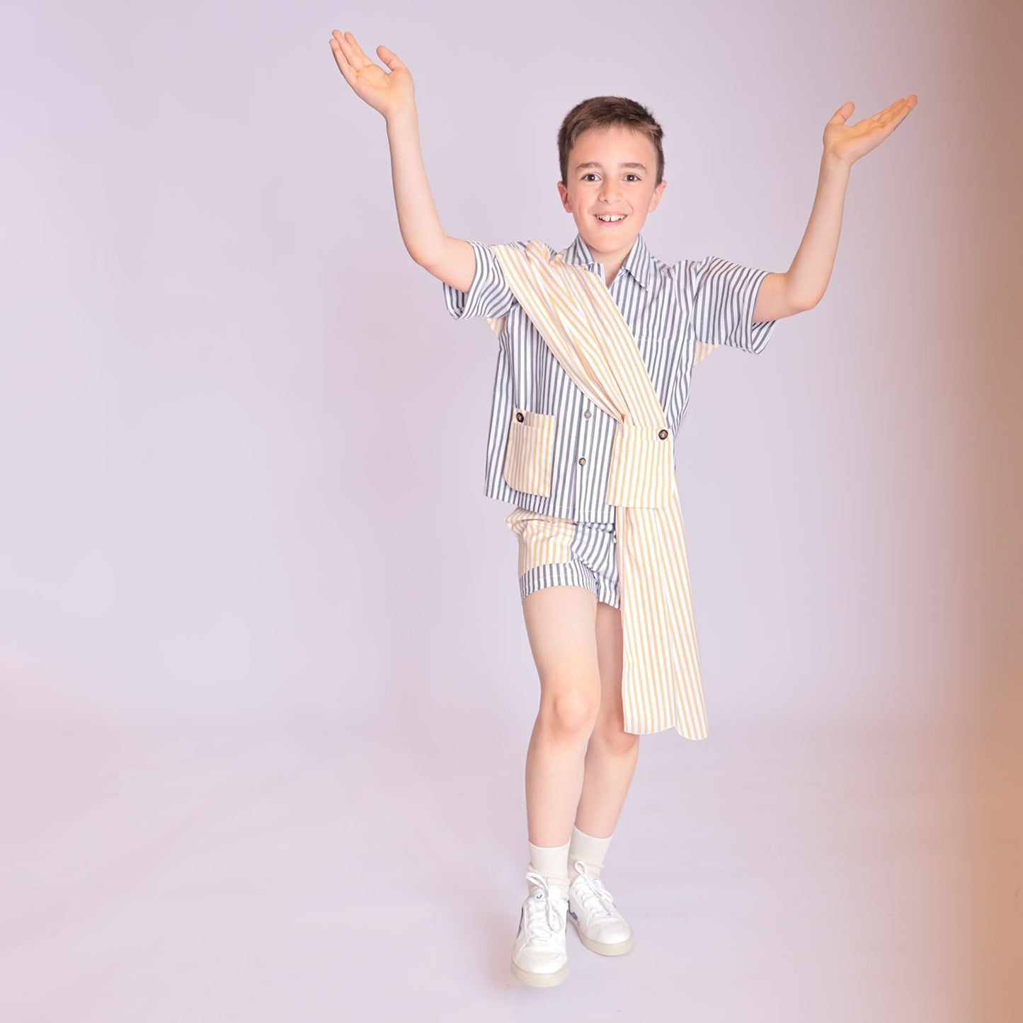 Zero Waste Striped Shirts for Boys and Girls-1