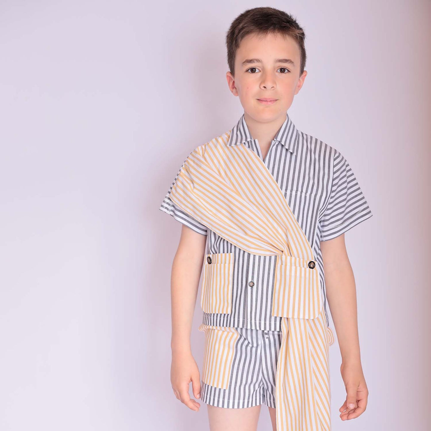 Zero Waste Striped Shirts for Boys and Girls-2