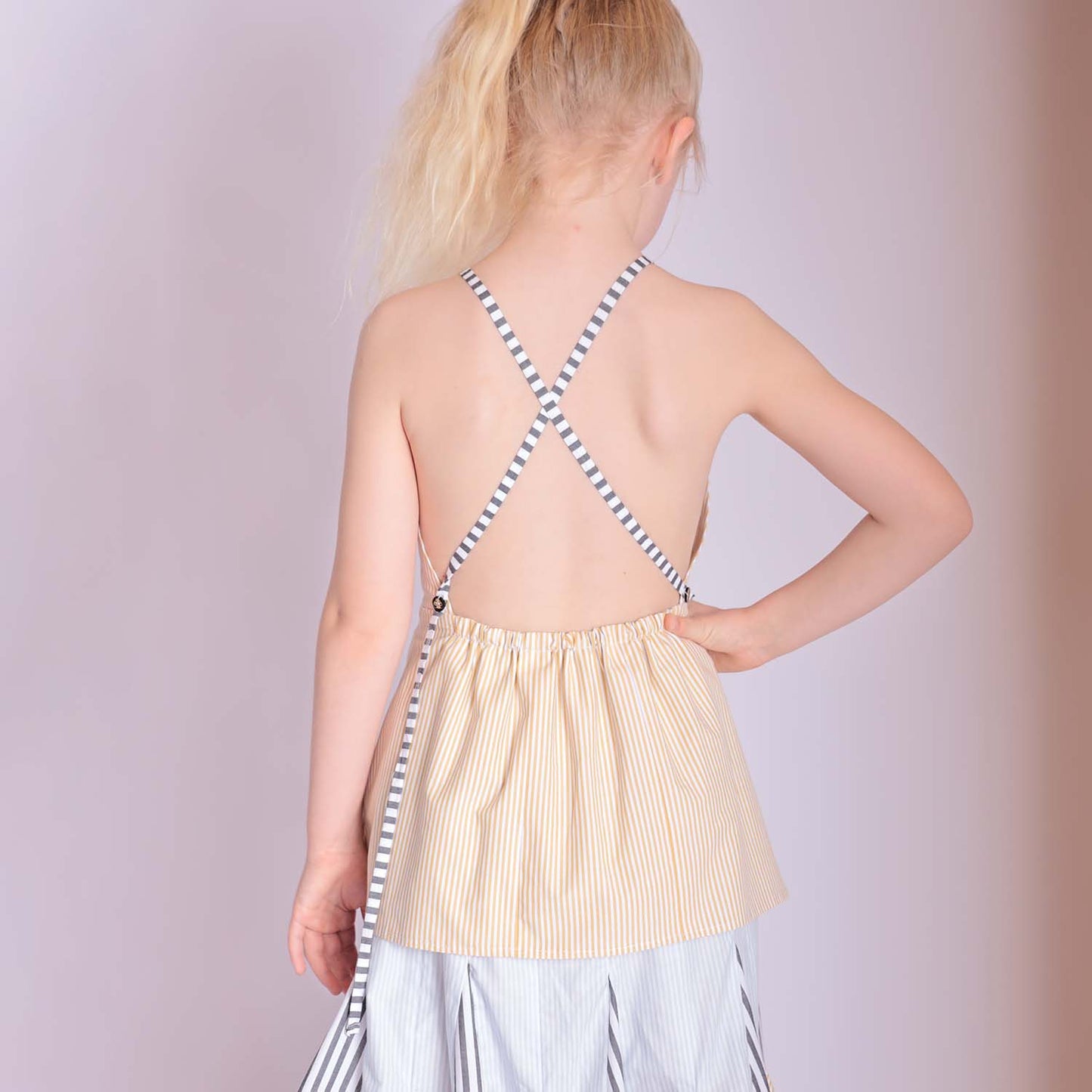 Zero Waste Striped Flower Girl Dress-4
