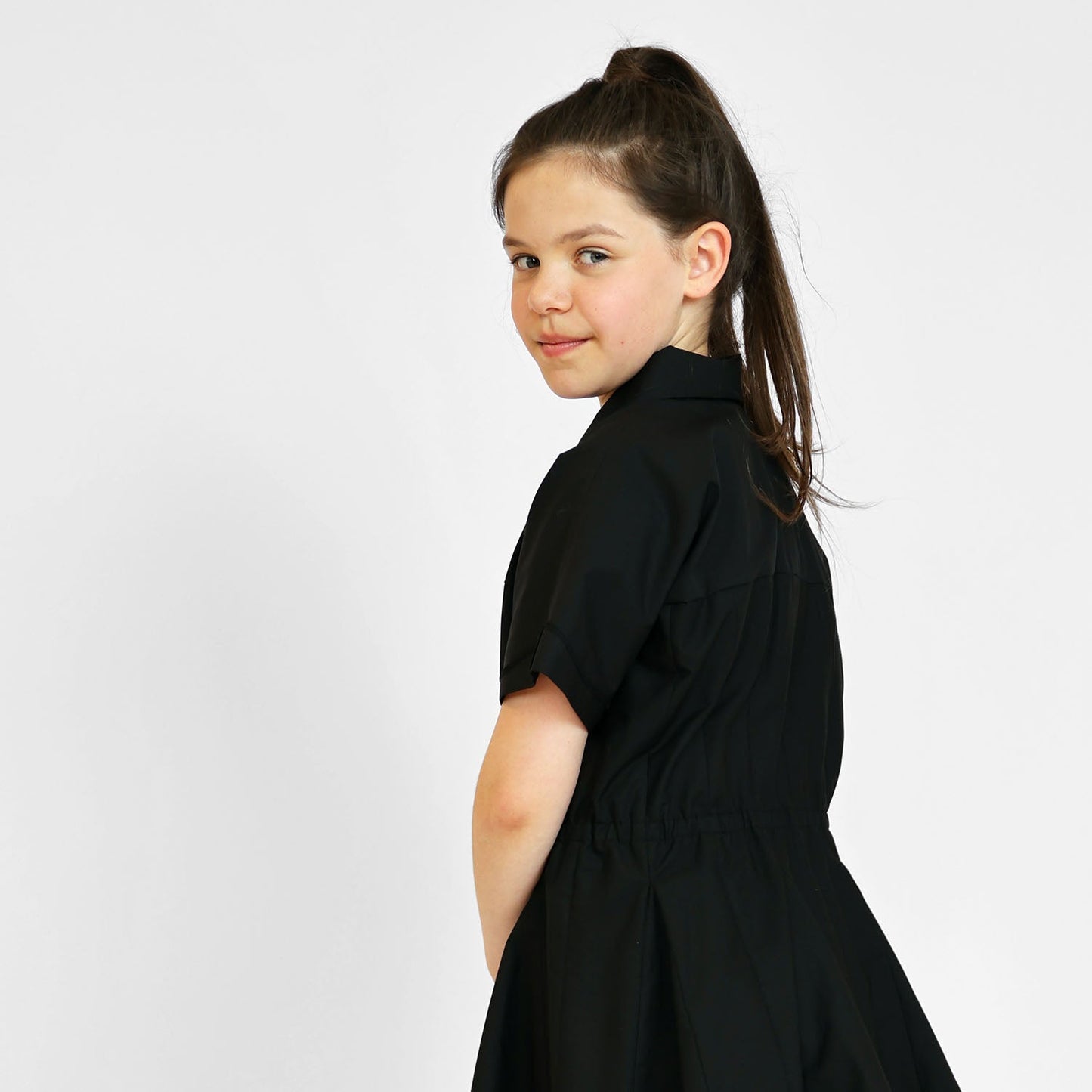 Zero Waste Black Shirt Dress-4