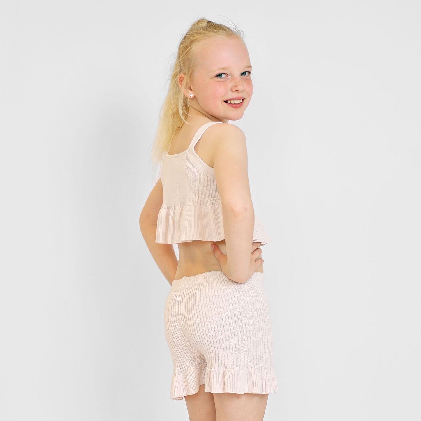 Pink Knitted Beach Shorts-3