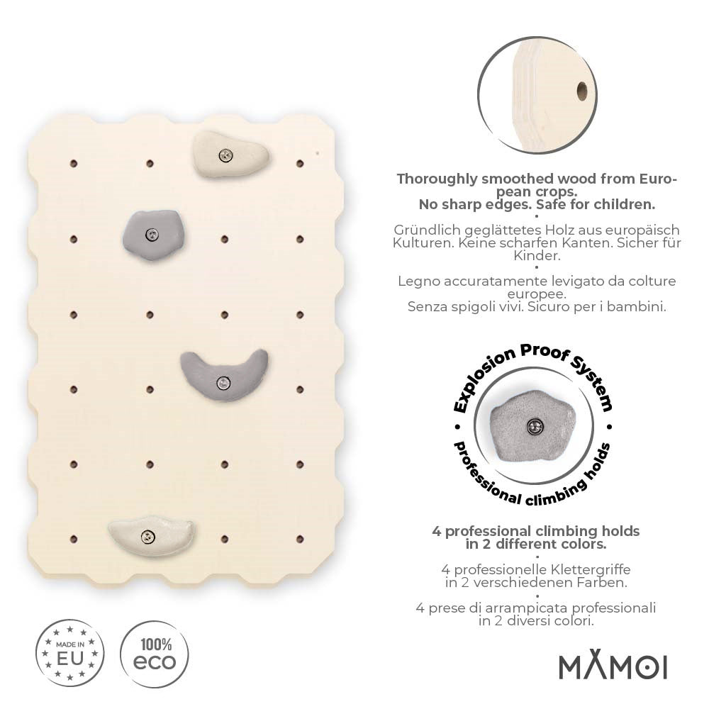 MAMOI® Climbing wall for kids, Wooden frame for toddlers, Play equipment with rock holds for toddler, Indoor baby and childrens frames montessori from age 3 years old-1