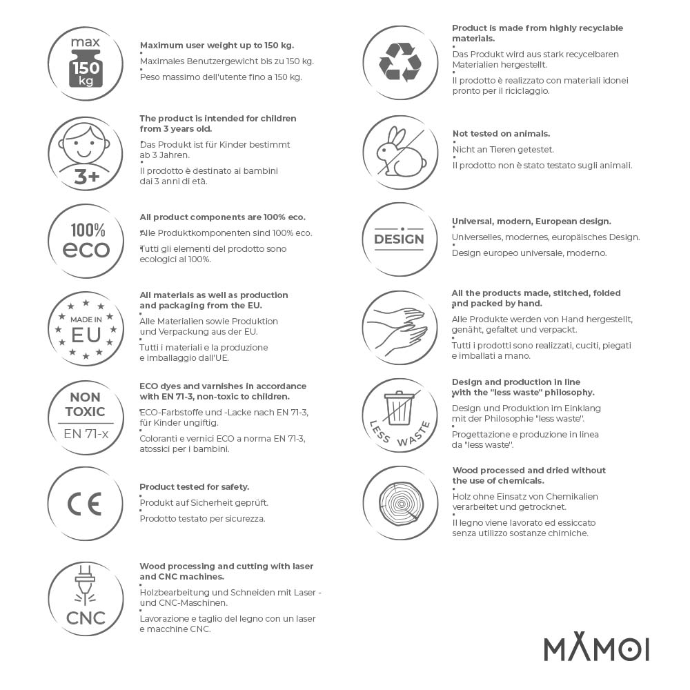 MAMOI® Climbing wall for kids, Wooden frame for toddlers, Play equipment for toddler, Indoor baby and childrens frames montessori from age 3 years old-3