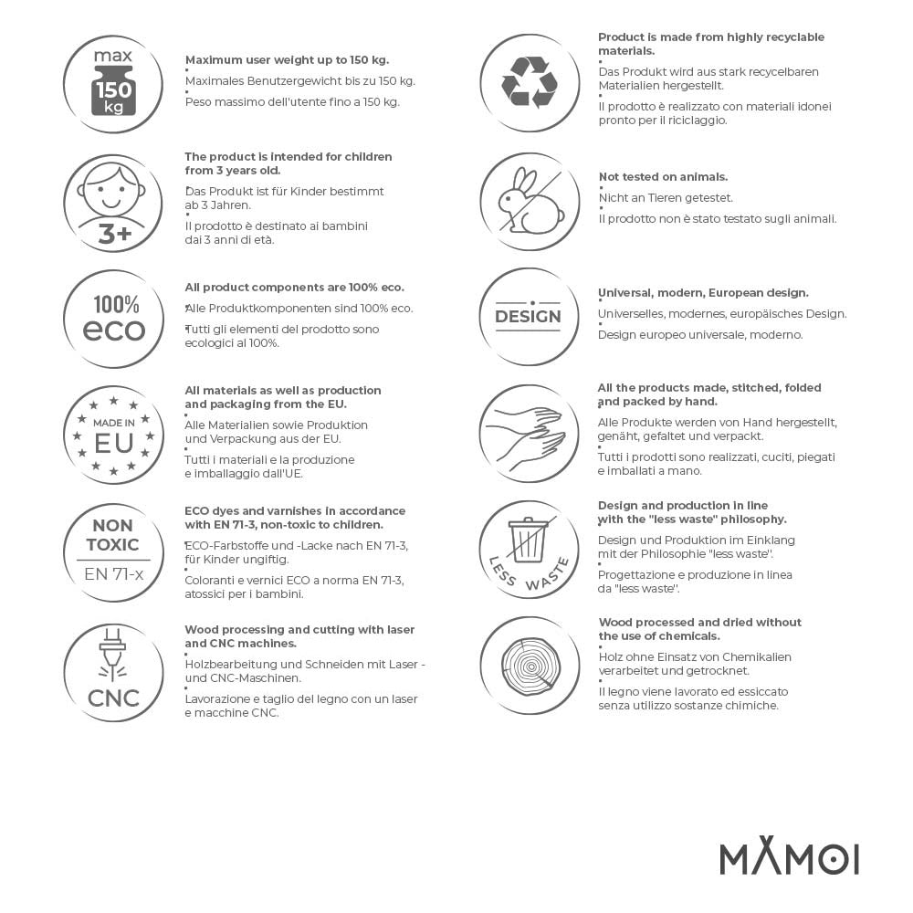 MAMOI® Climbing wall for kids, Wooden frame for toddlers, Play equipment with rock holds for toddler, Indoor baby and childrens frames montessori from age 3 years old-4