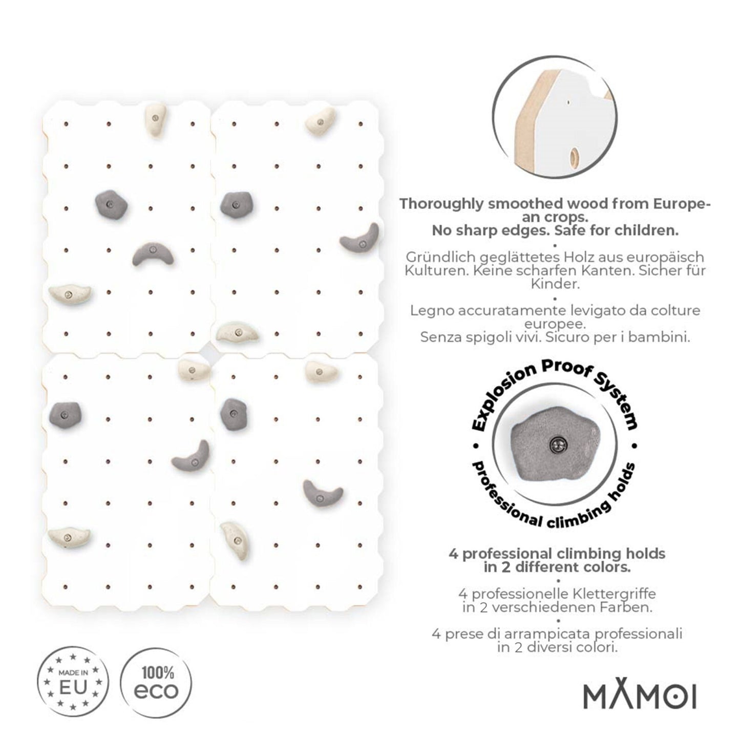 MAMOI® Climbing wall for kids, Wooden frame for toddlers, Play equipment for toddler, Indoor baby and childrens frames montessori from age 3 years old-1