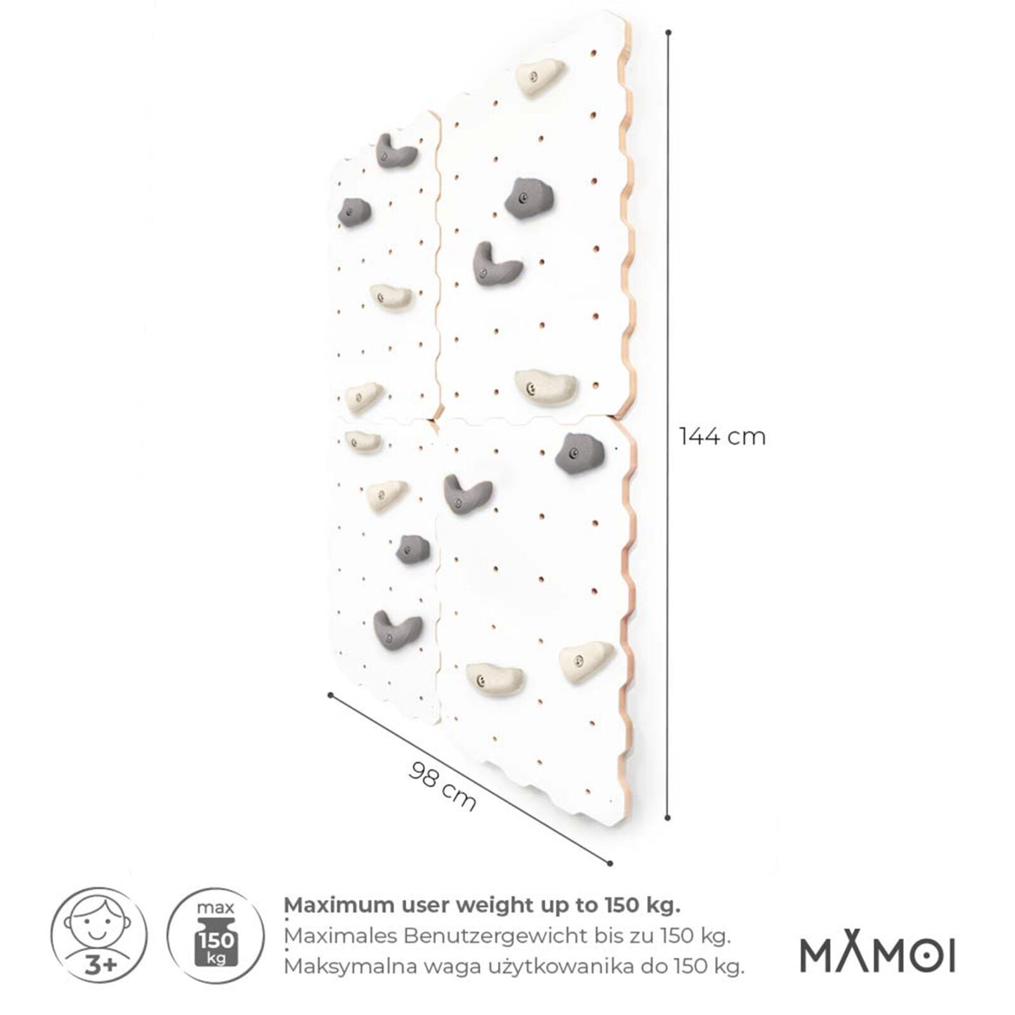 MAMOI® Climbing wall for kids, Wooden frame for toddlers, Play equipment for toddler, Indoor baby and childrens frames montessori from age 3 years old-2