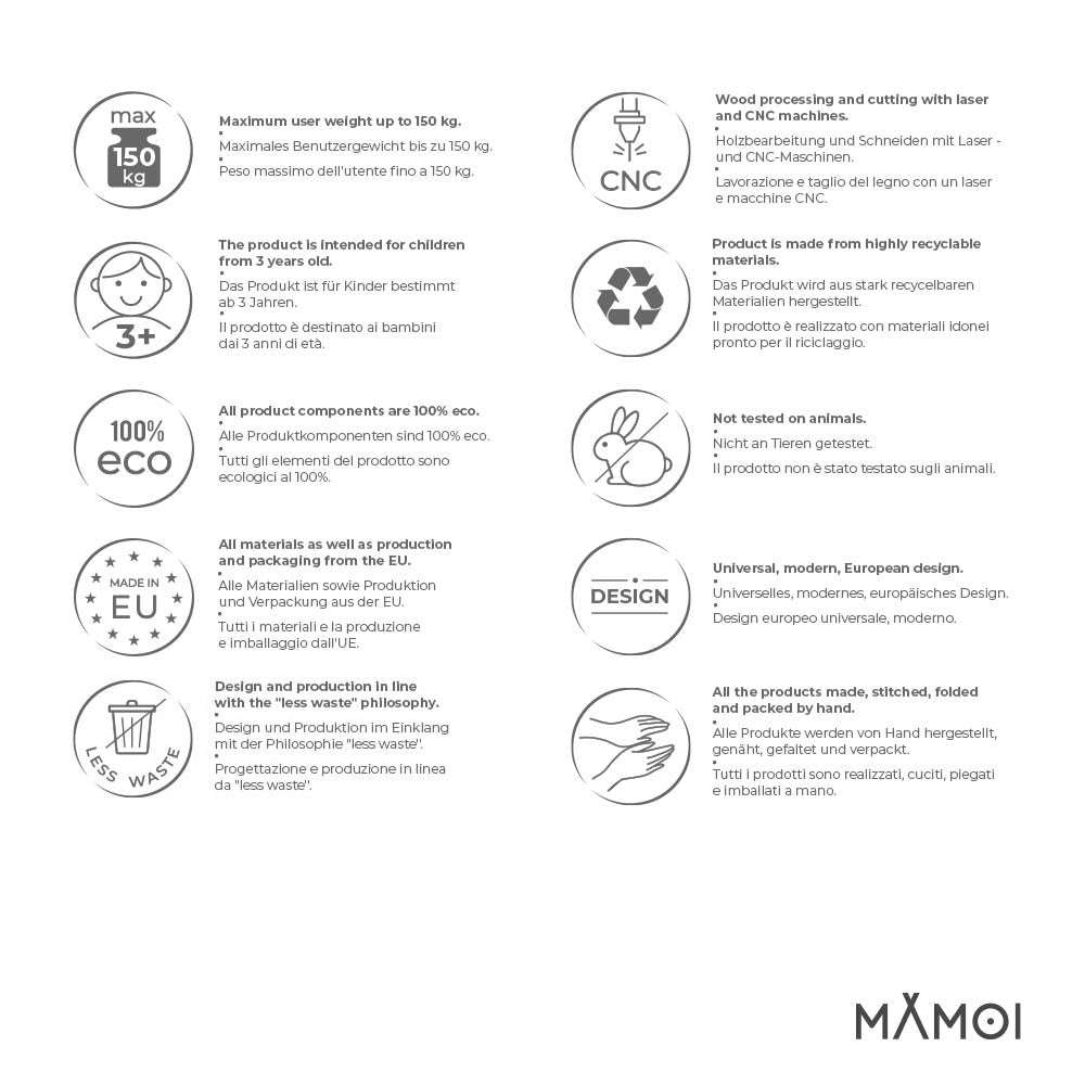 MAMOI® Climbing wall for kids, Wooden frame for toddlers, Play equipment for toddler, Indoor baby and childrens frames montessori from age 3 years old-3