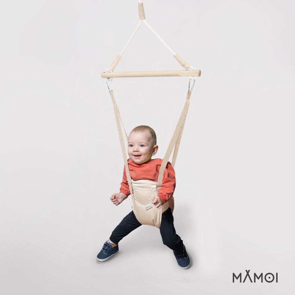 MAMOI® Baby bouncer Light grey, Swing seat, Indoor rocking bouncy chair, Toddler jolly jumper rocker, Door frame swings, Jumpers and bouncers for babies from 6 months-3