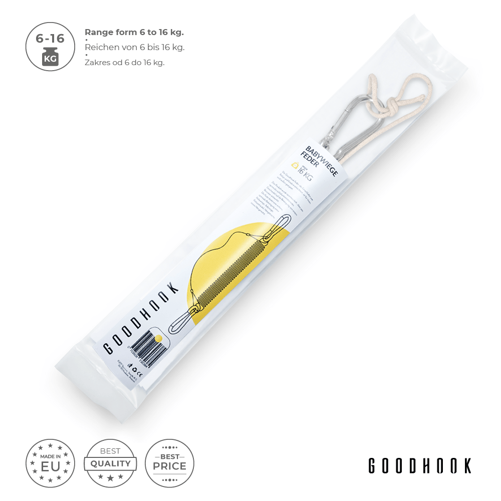 MAMOI® Baby cradle Spring with safety rope Spring cradle 6-16 kg Swing for sleeping Hanging chair swing spring | relaxed sleep | SAFETY ROPE UP TO 30kg!-4