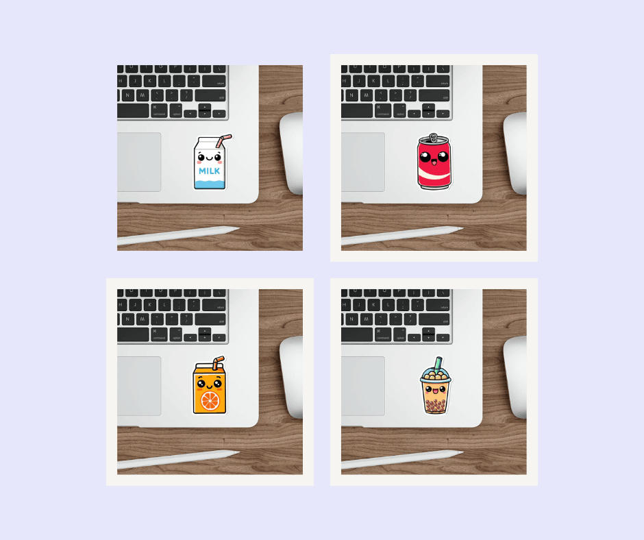 Cute Beverage Sticker Bundle – Bubble Tea, Juice & Soda