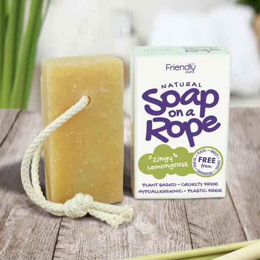 Natural Soap On A Rope - 'Zingy' Lemongrass 125g