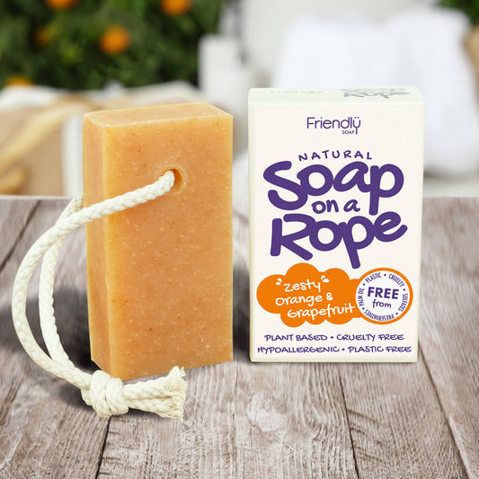 Natural Soap On A Rope - 'Zesty' Orange & Grapefruit 125g