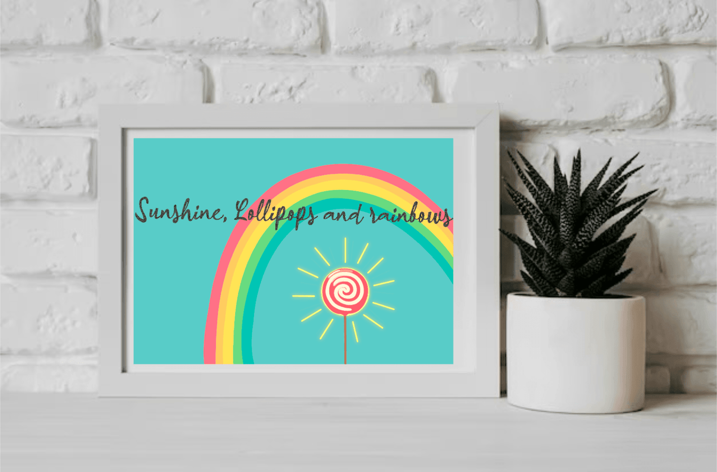 Sunshine Lollipops & Rainbows Wall Art Print