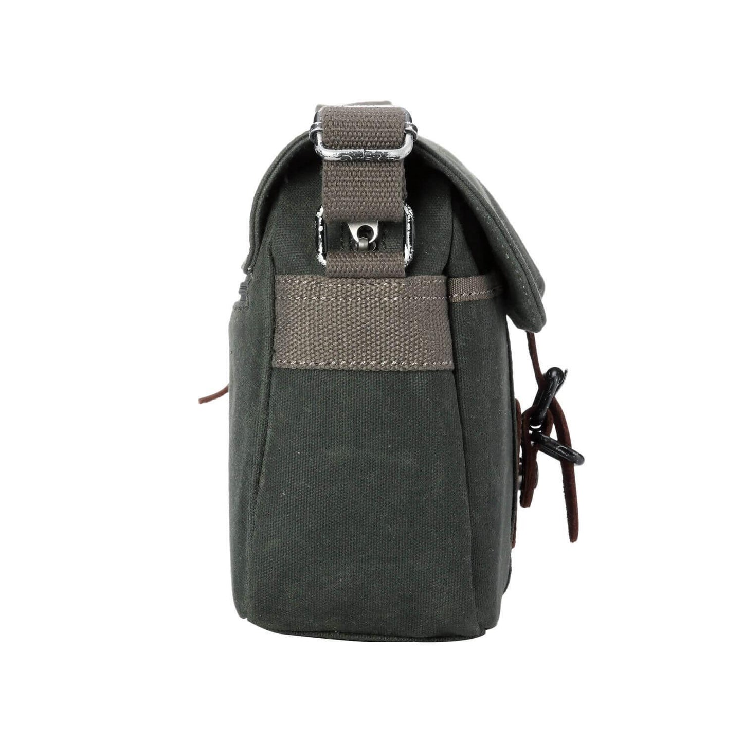 TRP0440 Troop London Heritage Canvas Leather Across body Bag, Small Travel Bag-2