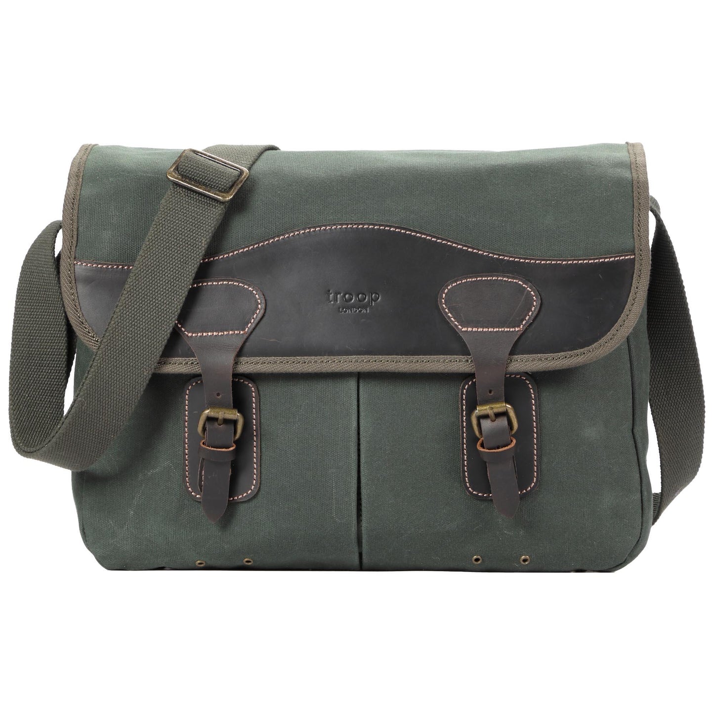 TRP0544 Troop London Heritage Canvas Messenger Bag, Shoulder Bag, 13” Laptop Bag - mezetto