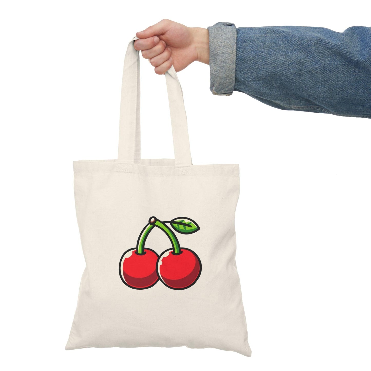 Cartoon Cherry Tote Bag – Cute Fruit Design, Recycled