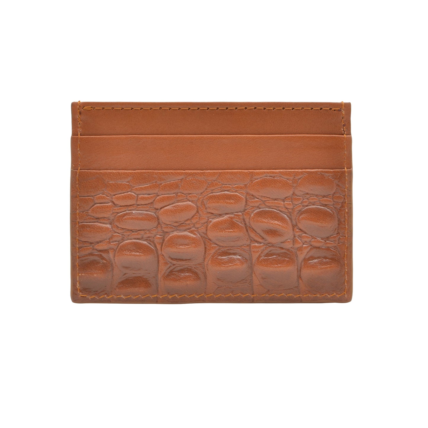 Croc Embossed Leather Card Holder-1