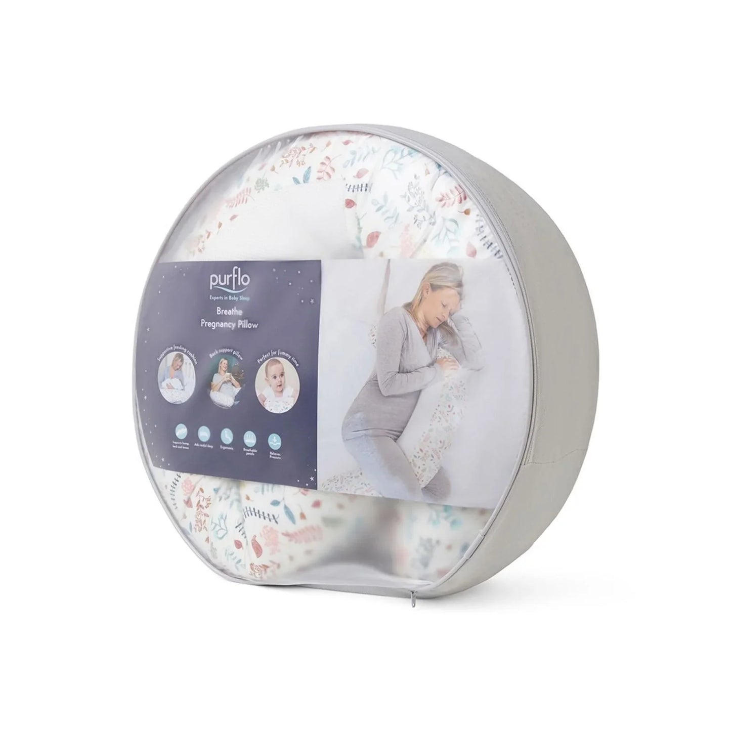 Purflo Breathe Maternity Support Pillow - Botanical