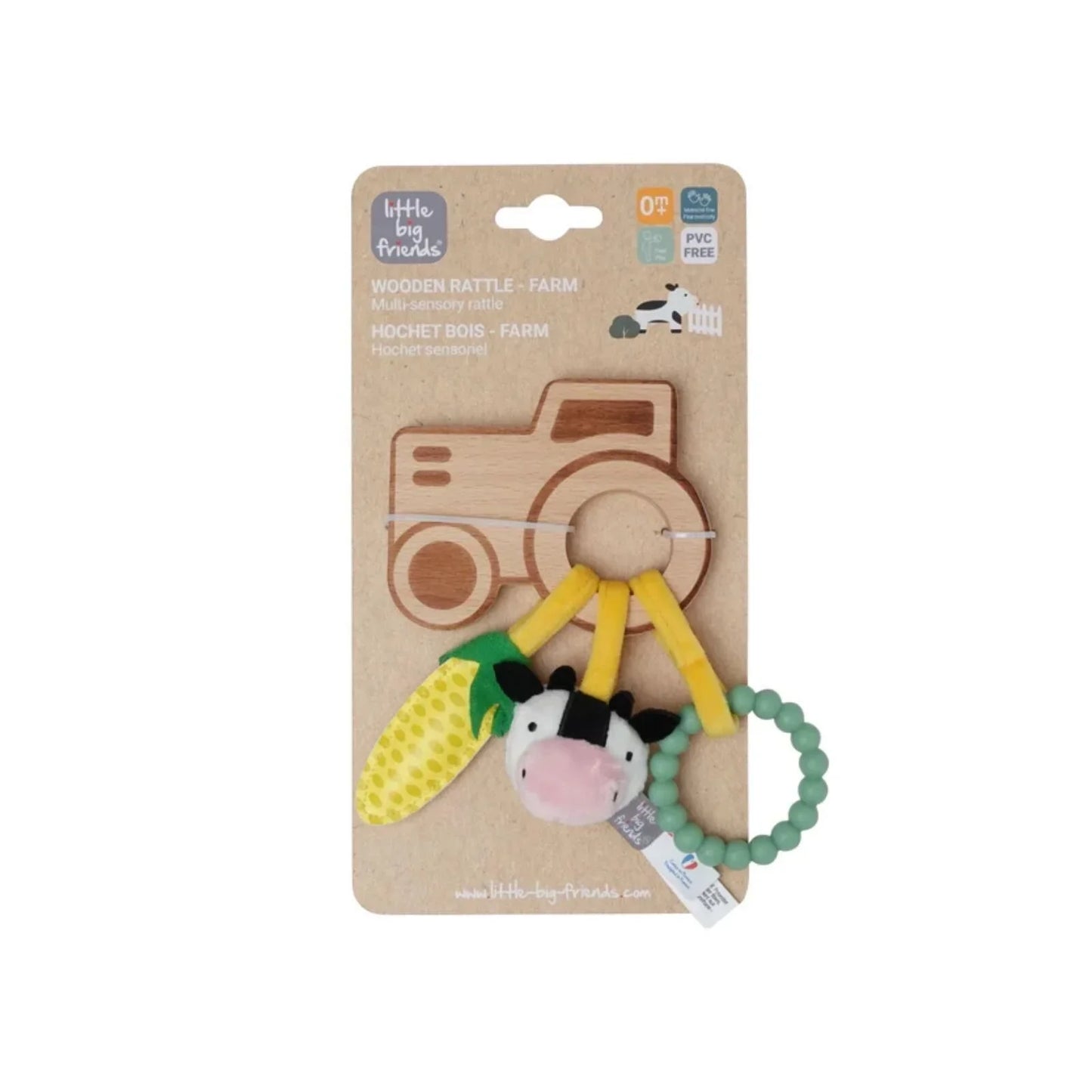 Little Big Friends Wooden Rattle - Farm