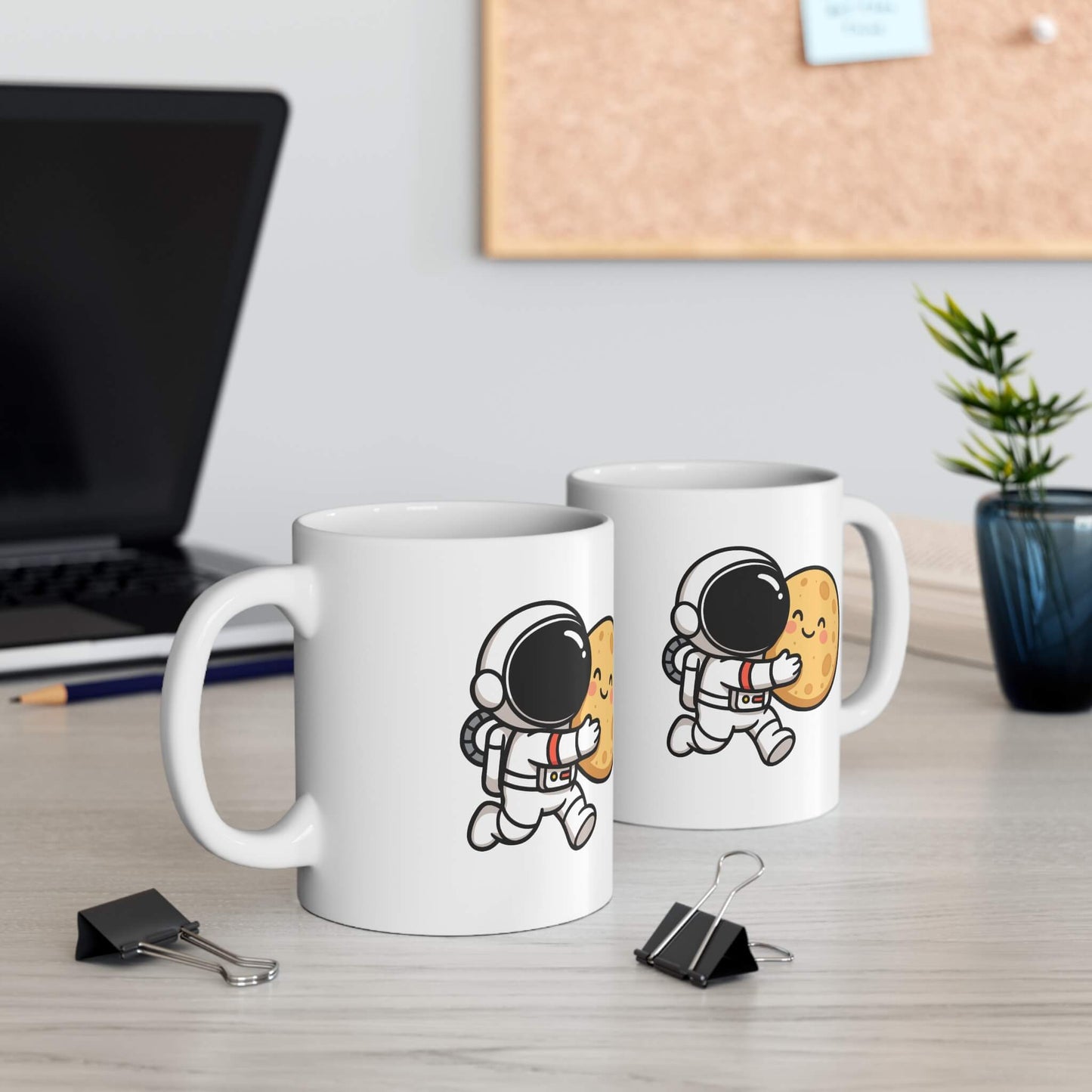 Astronaut Hugging Moon Mug – Cute Space Love Cup Gift - mezetto KEOLIX KEOLIX