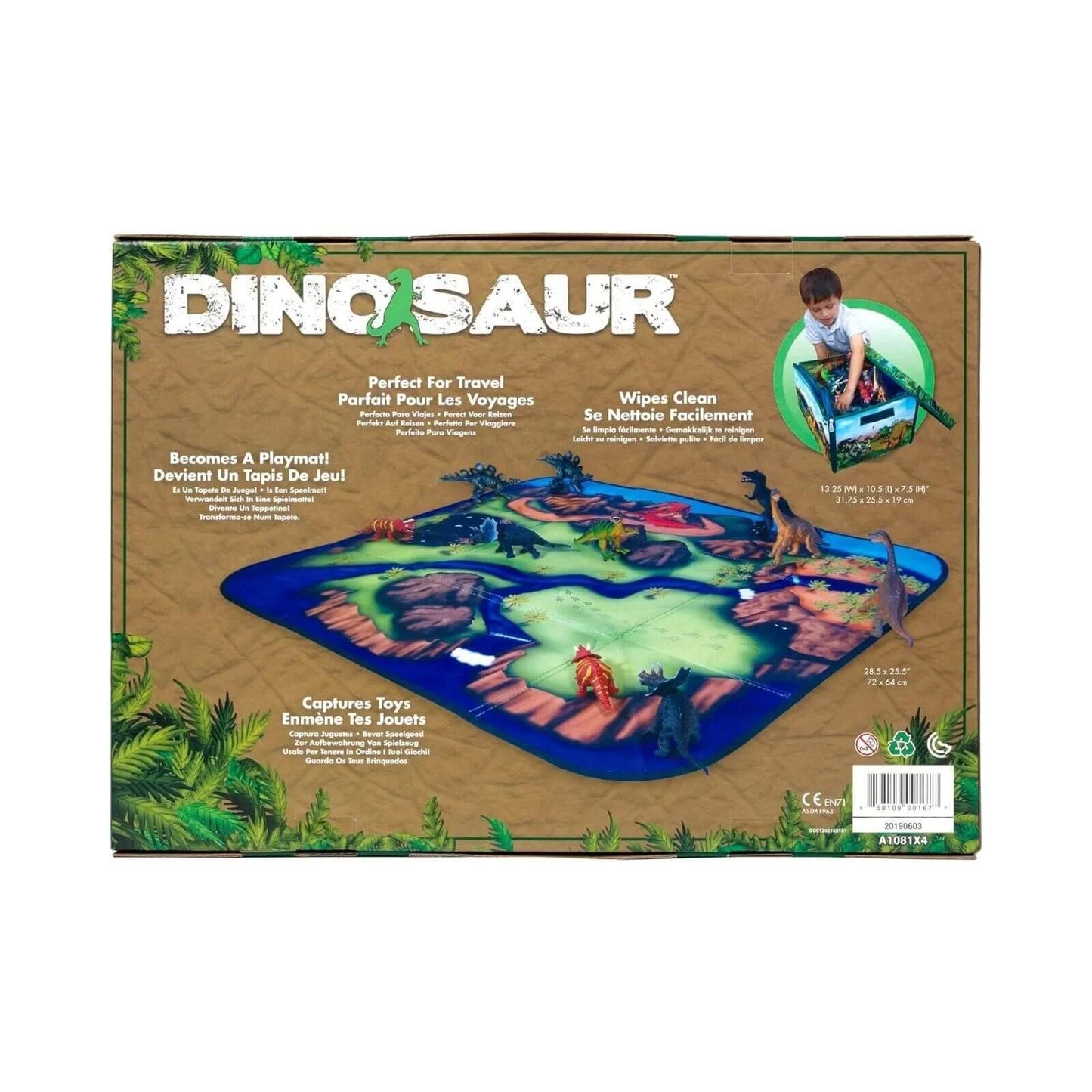 Peterkin Dinosaur ZipBin & Playmat Plus 2 pcs