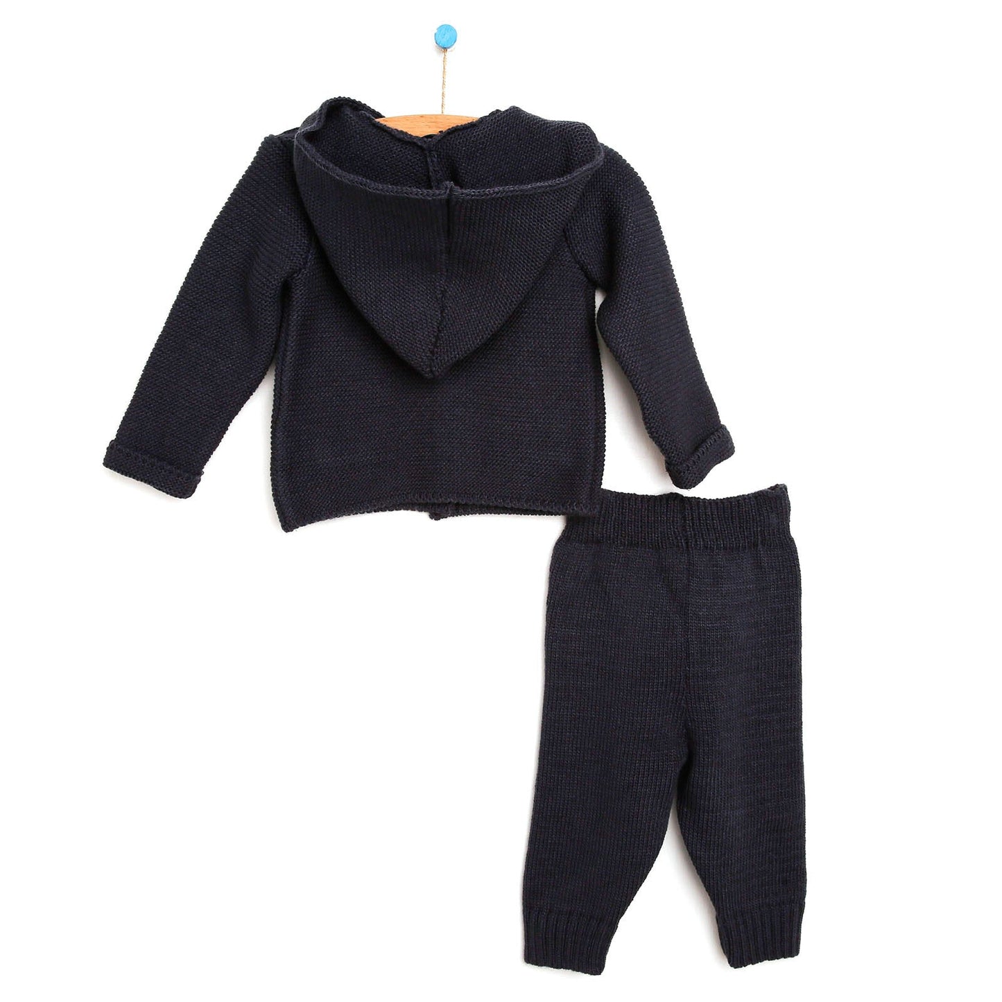 HelloBaby Newborn Knit Cardigan - Bottom - Charcoal