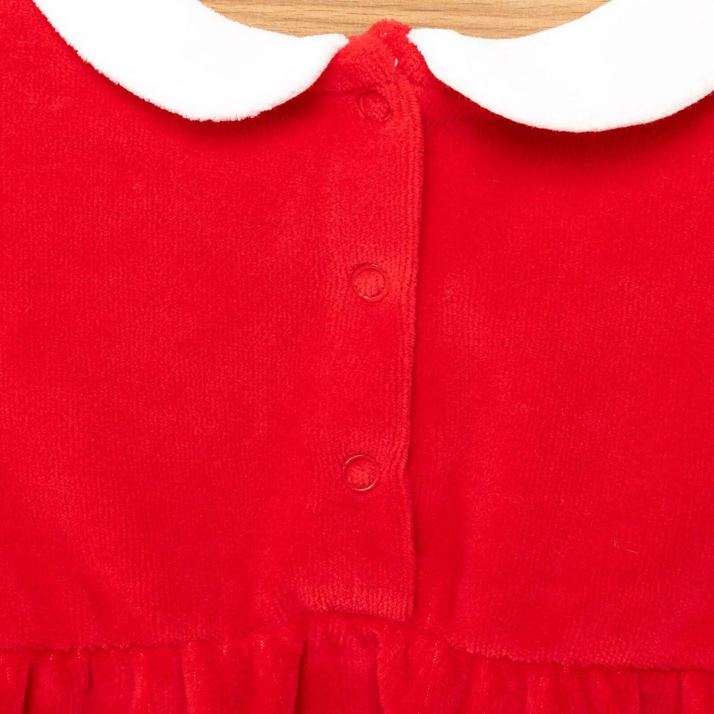 My First Christmas Newborn Girl Velvet Dress - Red