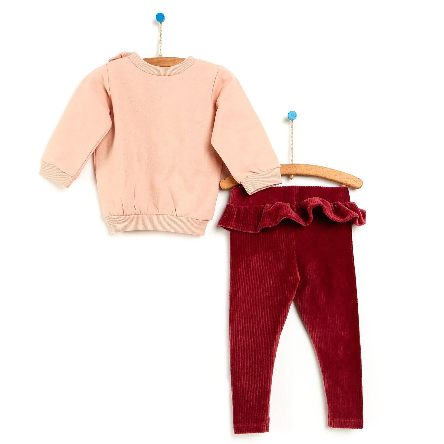 HelloBaby Sweatshirt-Leggings - Maroon