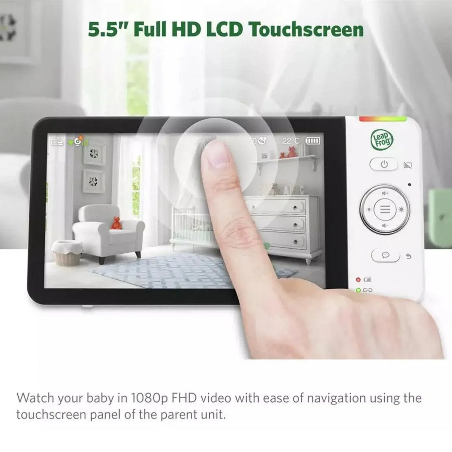 LeapFrog LF2936FHD Touch Screen Wi-Fi Smart Baby Monitor 5.5" 1080p Full HD Colour Display
