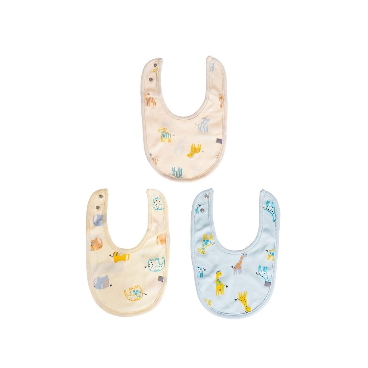 baby me Animals Baby Bib Pack of 3 - mezetto