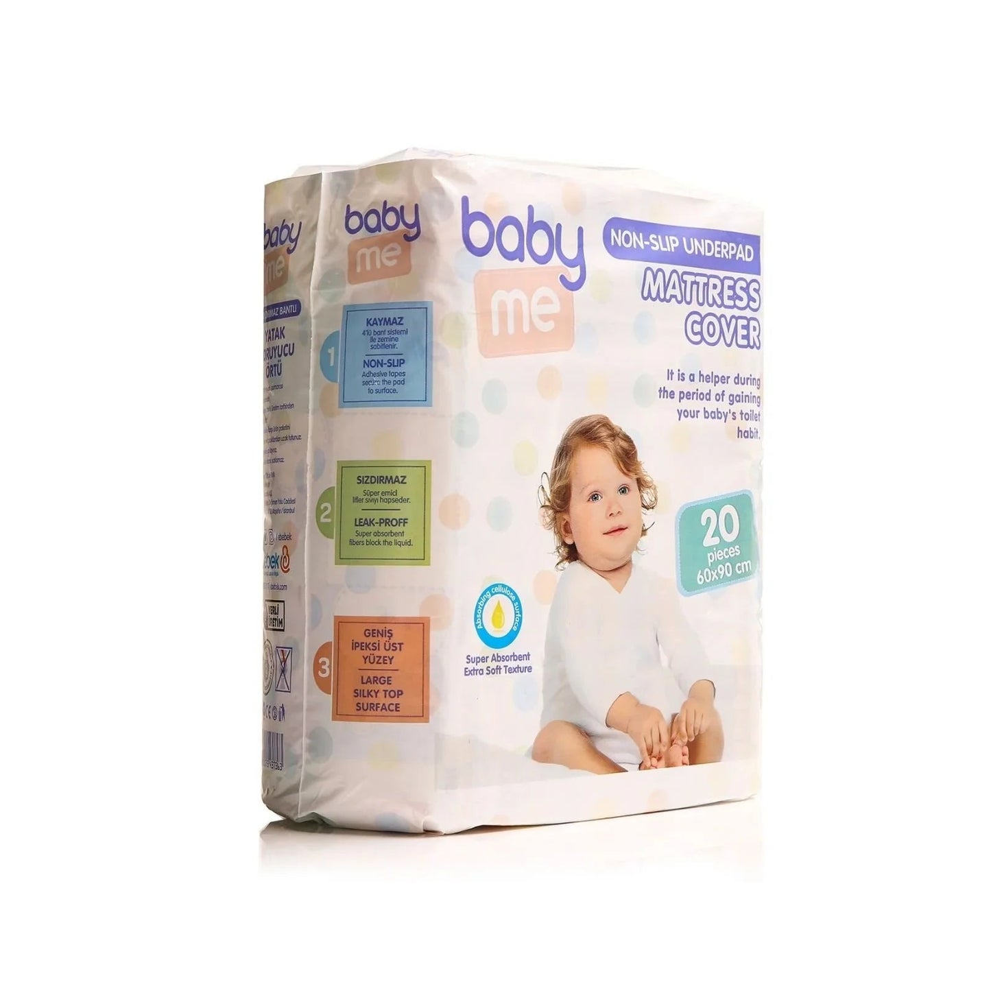baby me Non - Slip Underpad Mattress Cover 60x90cm 20 pcs - mezetto