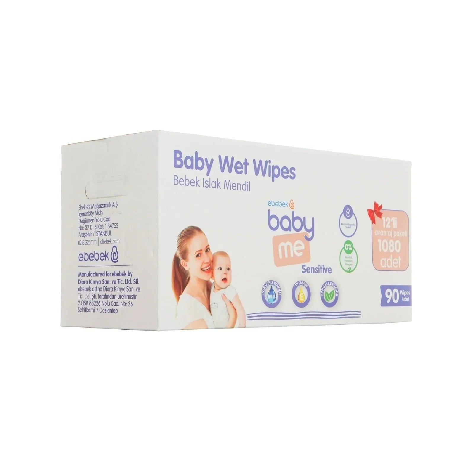 baby me Sensitive Baby Wipes 12x90 pcs - mezetto