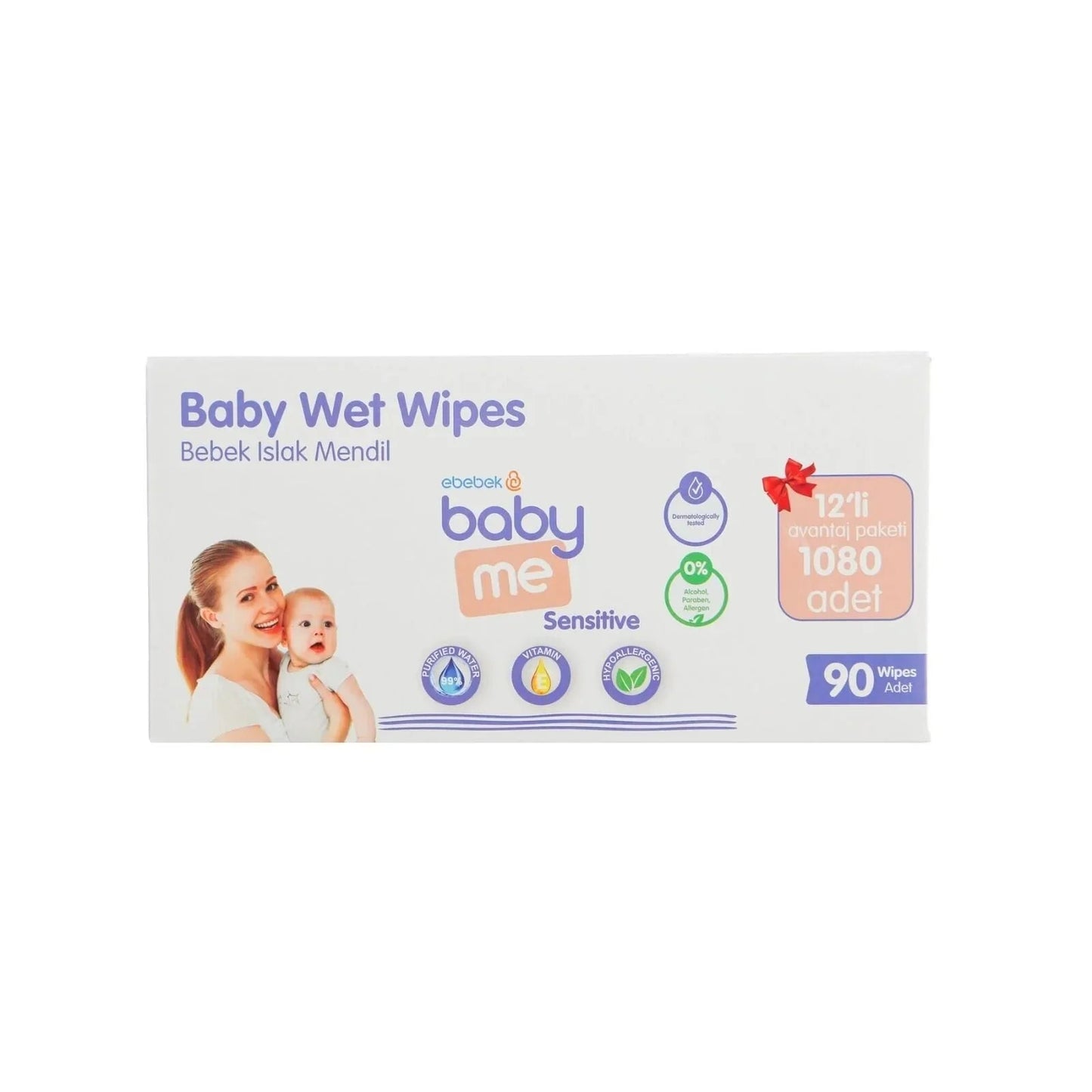 baby me Sensitive Baby Wipes 12x90 pcs - mezetto