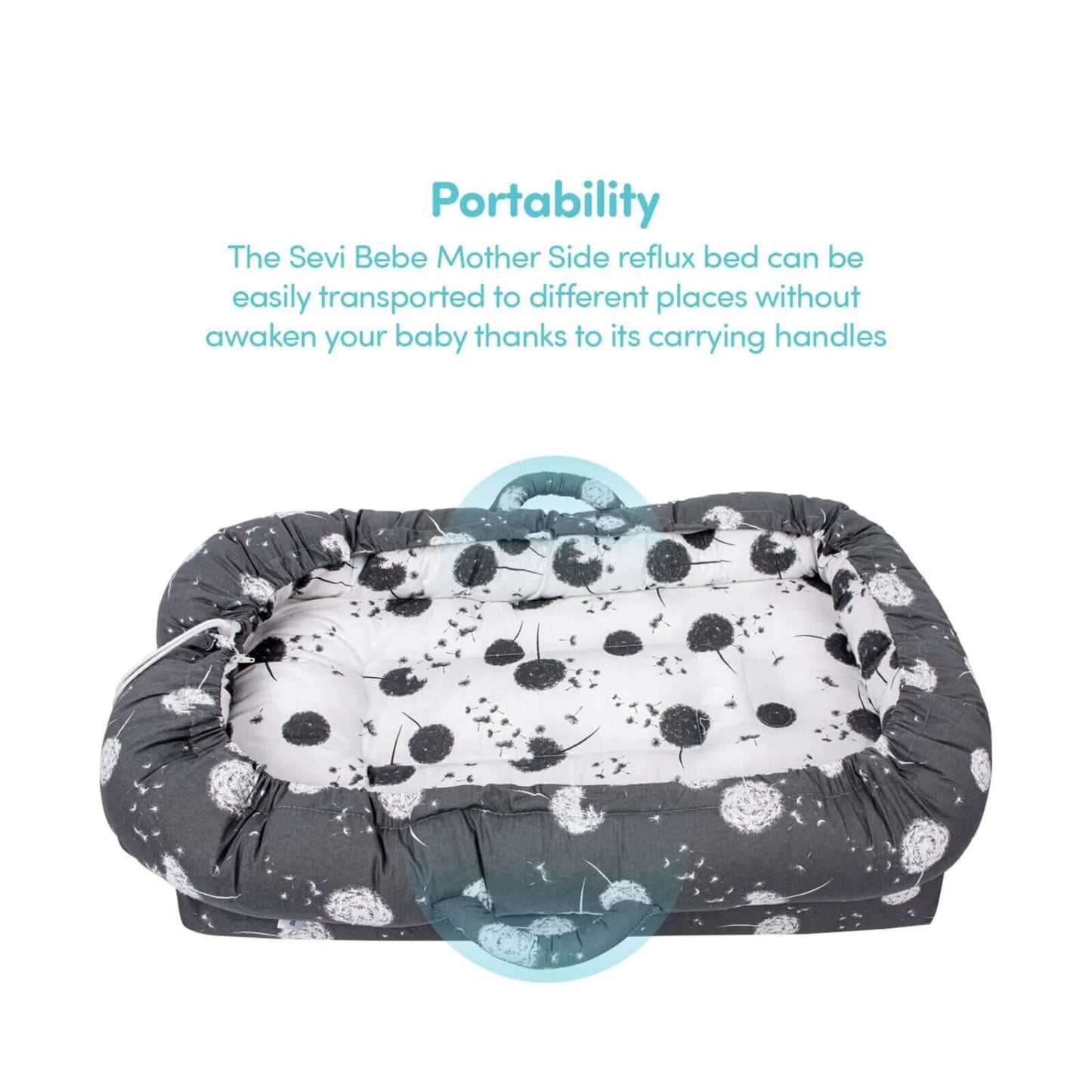 baby plus Mother Side Baby Reflux Bed Dandelion - mezetto