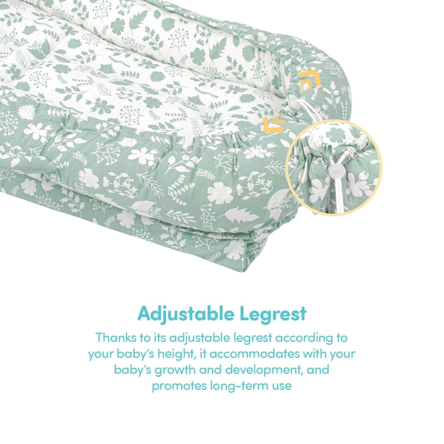 baby plus Mother Side Baby Reflux Bed - Green - mezetto