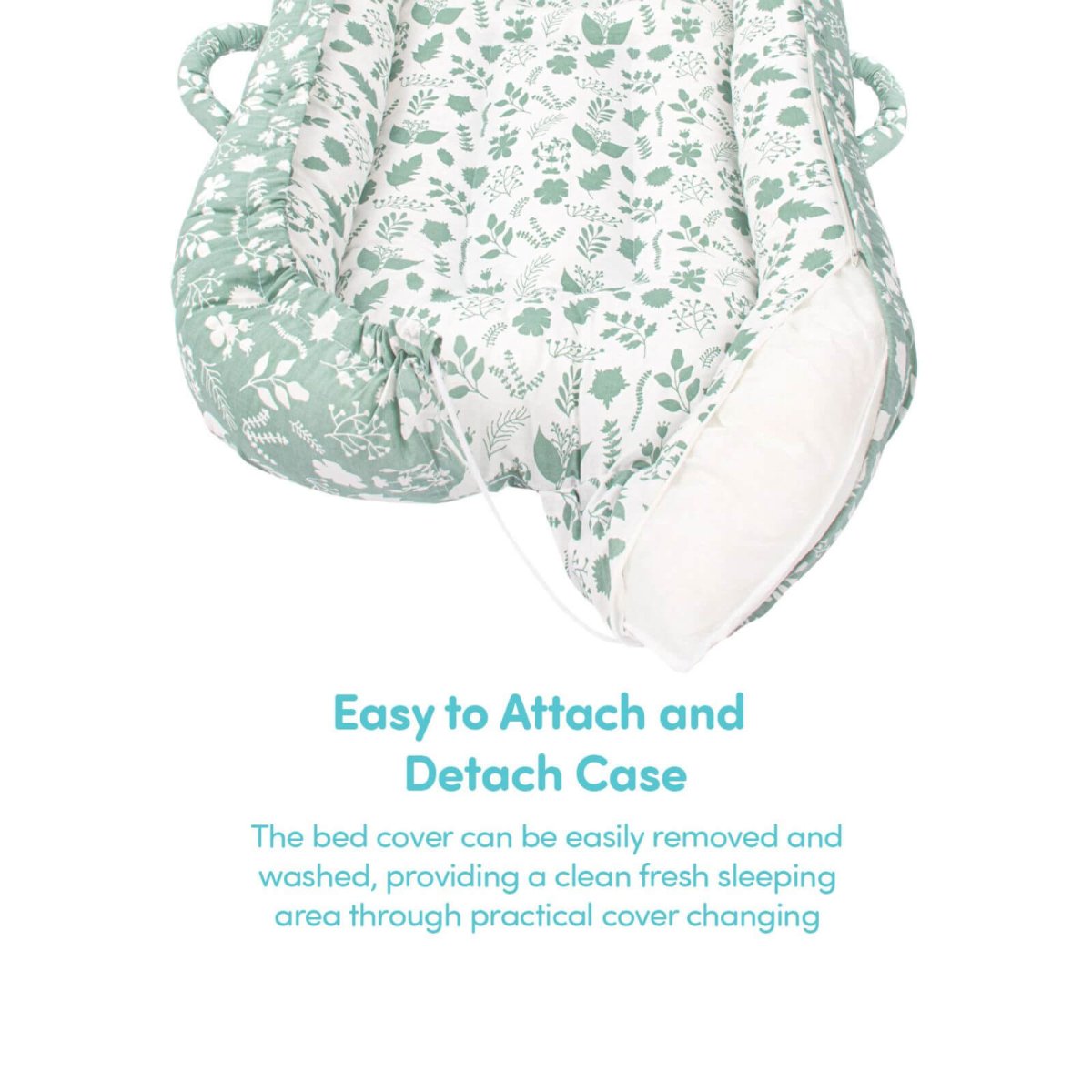 baby plus Mother Side Baby Reflux Bed - Green - mezetto