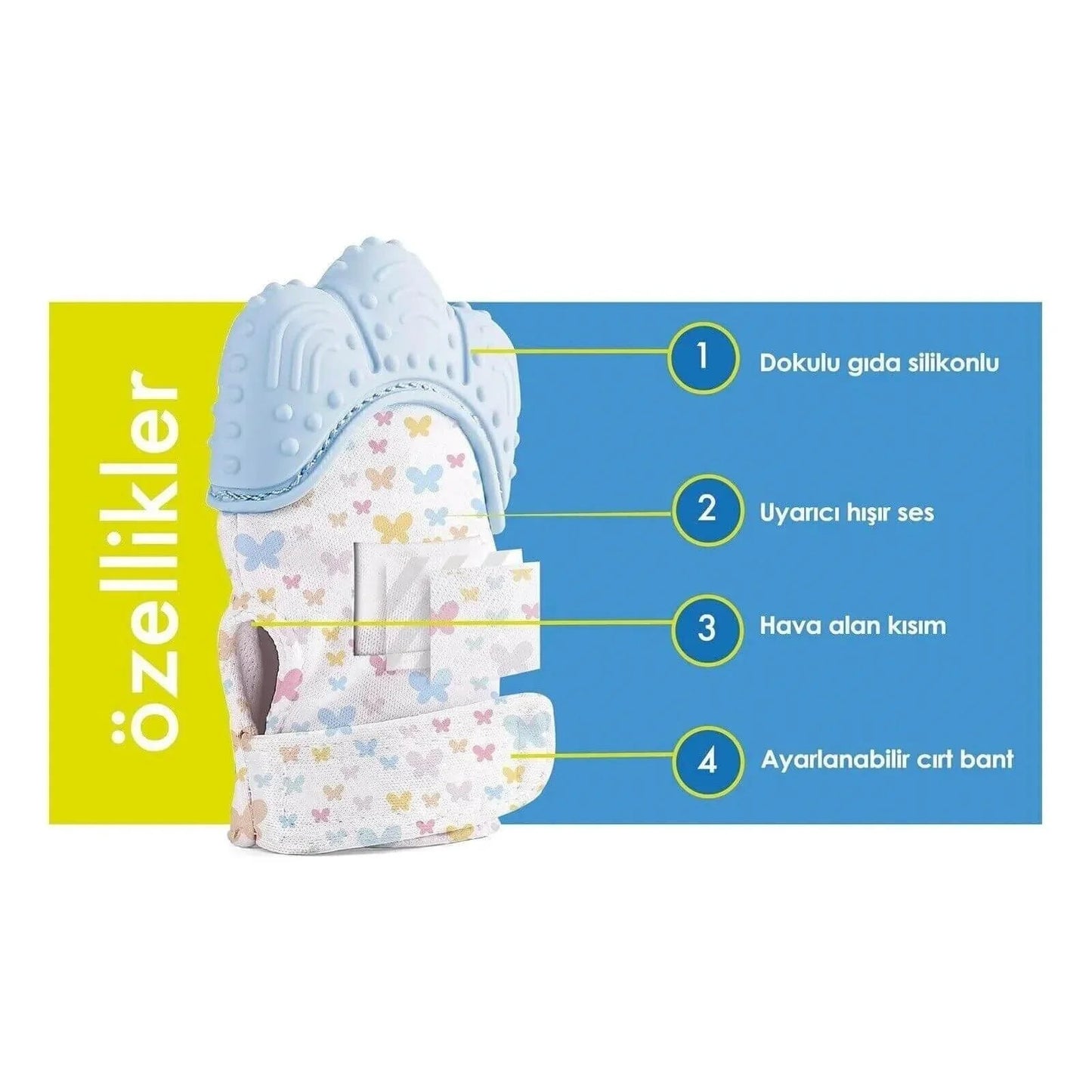 baby toys Baby Teething Mittens Green - mezetto