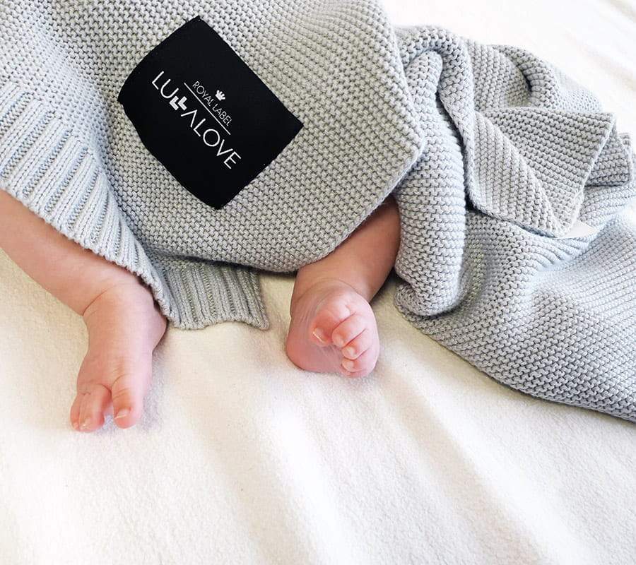 Bamboo baby blanket - Grey - Classic knit