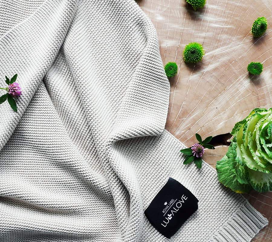 Bamboo baby blanket - Grey - Classic knit