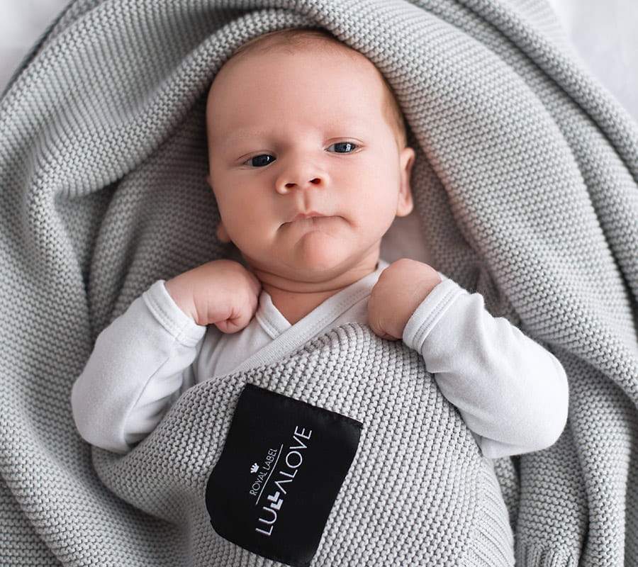 Bamboo baby blanket - Grey - Classic knit