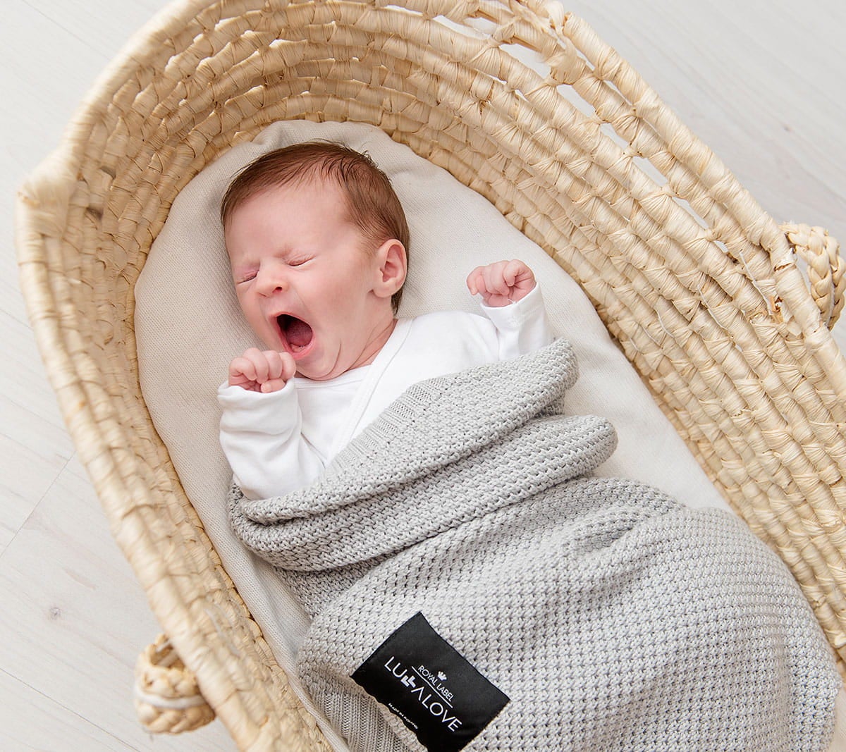 Bamboo baby blanket - Grey - Macaroon knit