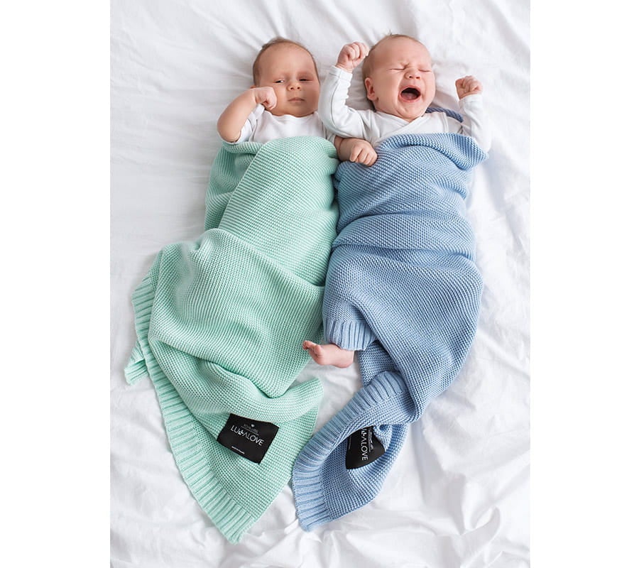 Bamboo baby blanket - Mint - Classic knit