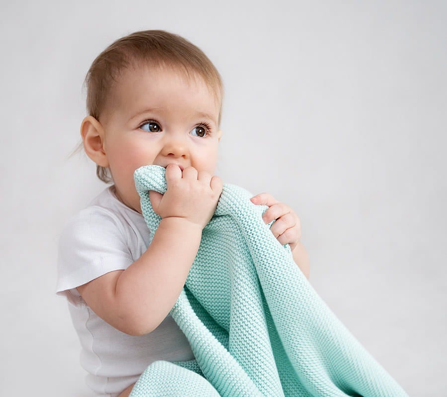 Bamboo baby blanket - Mint - Classic knit